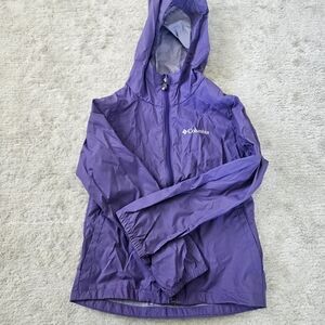 Girls Columbia Purple Hooded Windbreaker Jacket
